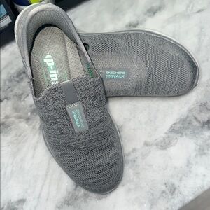 Skechers Gray Slip-On Athletic Shoes